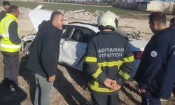 Adıyaman’da araç muayene istasyonu önünde kaza