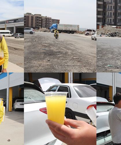 Motosiklet üstünde limonata satarak geçimini sağlıyor