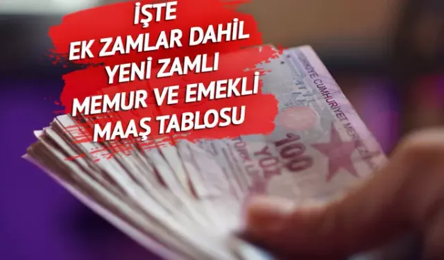 Son Dakika Memur maaşlarına ve emekli aylıklarına zam tablosu!