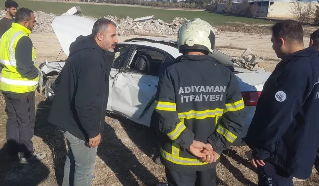 Adıyaman’da araç muayene istasyonu önünde kaza