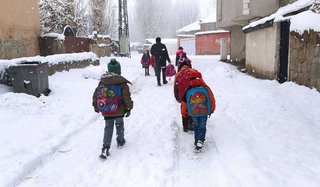 Ağrı'da kar yağışı nedeni ile eğitim kurumları tatil edildi