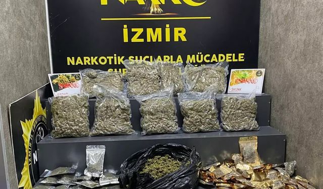 İzmir'de 10 kilogram esrar ele geçirildi