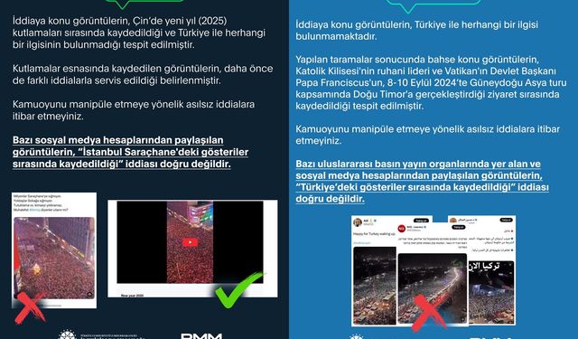 Cumhurbaşkanlığı İletişim Başkanlığı: Gösterilerle ilgili paylaşılan görüntüler gerçek dışı