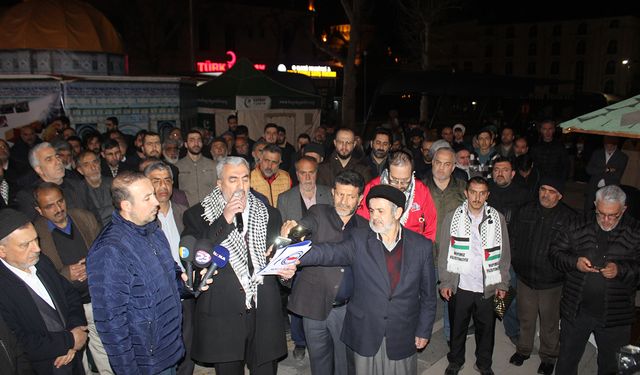 Elazığ'da siyonist işgal rejiminin Gazze'deki saldırıları tel'in edildi