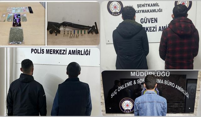 Gaziantep'te uyuşturucu ve silah operasyonu: 5 gözaltı