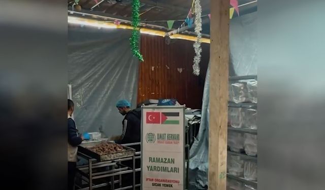 HÜDA PAR Elazığ Kadın Kolları Gazze'de 1000 kişiye iftarlık dağıttı