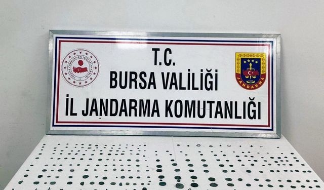 Bursa'da tarih eser operasyonunda 222 sikke ele geçirildi