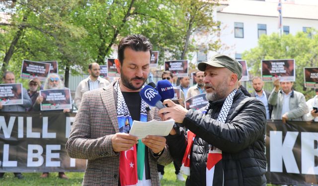 Nekbe’nin 77. yılında soykırım ortağı İngiltere elçiliği önünde protesto