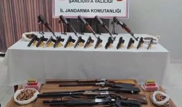 Şanlıurfa'da çok sayıda silah ve mühimmat ele geçirildi: 16 gözaltı