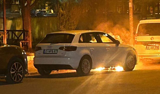 Şanlıurfa’da park halindeki otomobil alev aldı