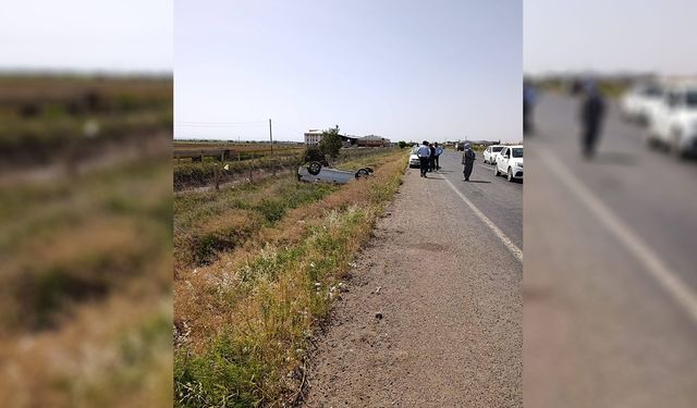 Takla atan araç ters döndü: 1 yaralı