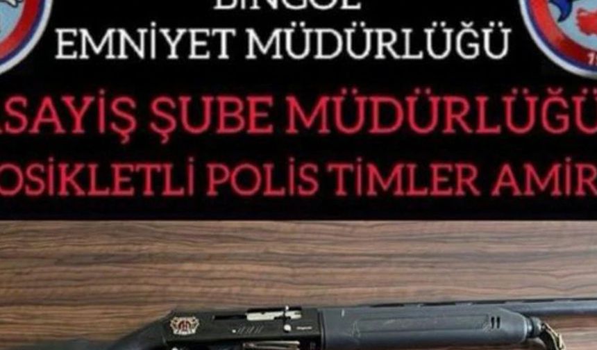 Bingöl’de ruhsatsız pompalı tüfek ele geçirildi