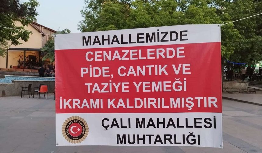 Bursa'da cenazelerde yemek ikramı uygulamasına son verildi